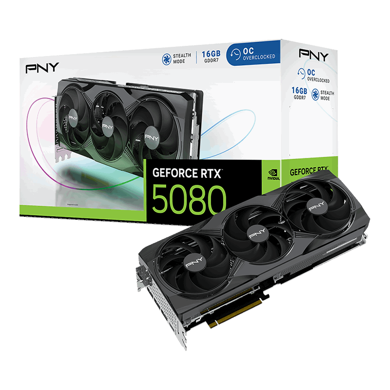 PNY RTX 5080 16GB Overclocked Triple Fan