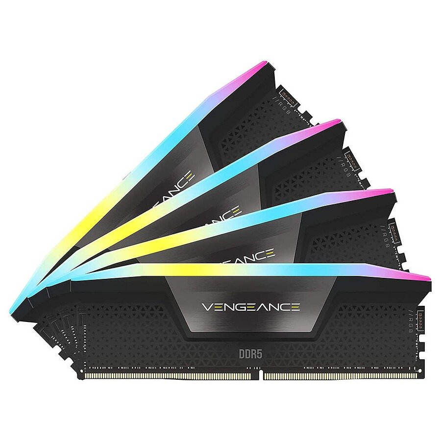 Corsair Vengeance RGB Black - 4 x 32 Go (128 Go) - DDR5 5600 MHz - CL40