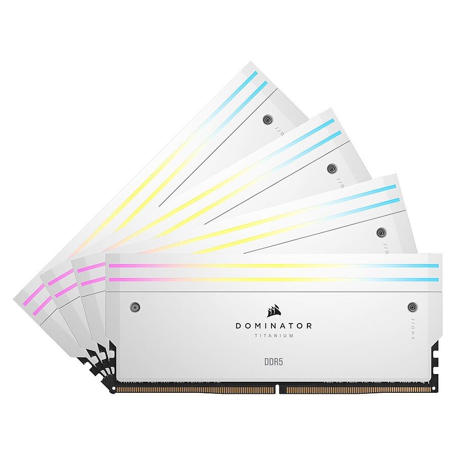 Corsair Dominator Titanium RGB White - 4 x 16 Go (64 Go) - DDR5 6400 MHz - CL32